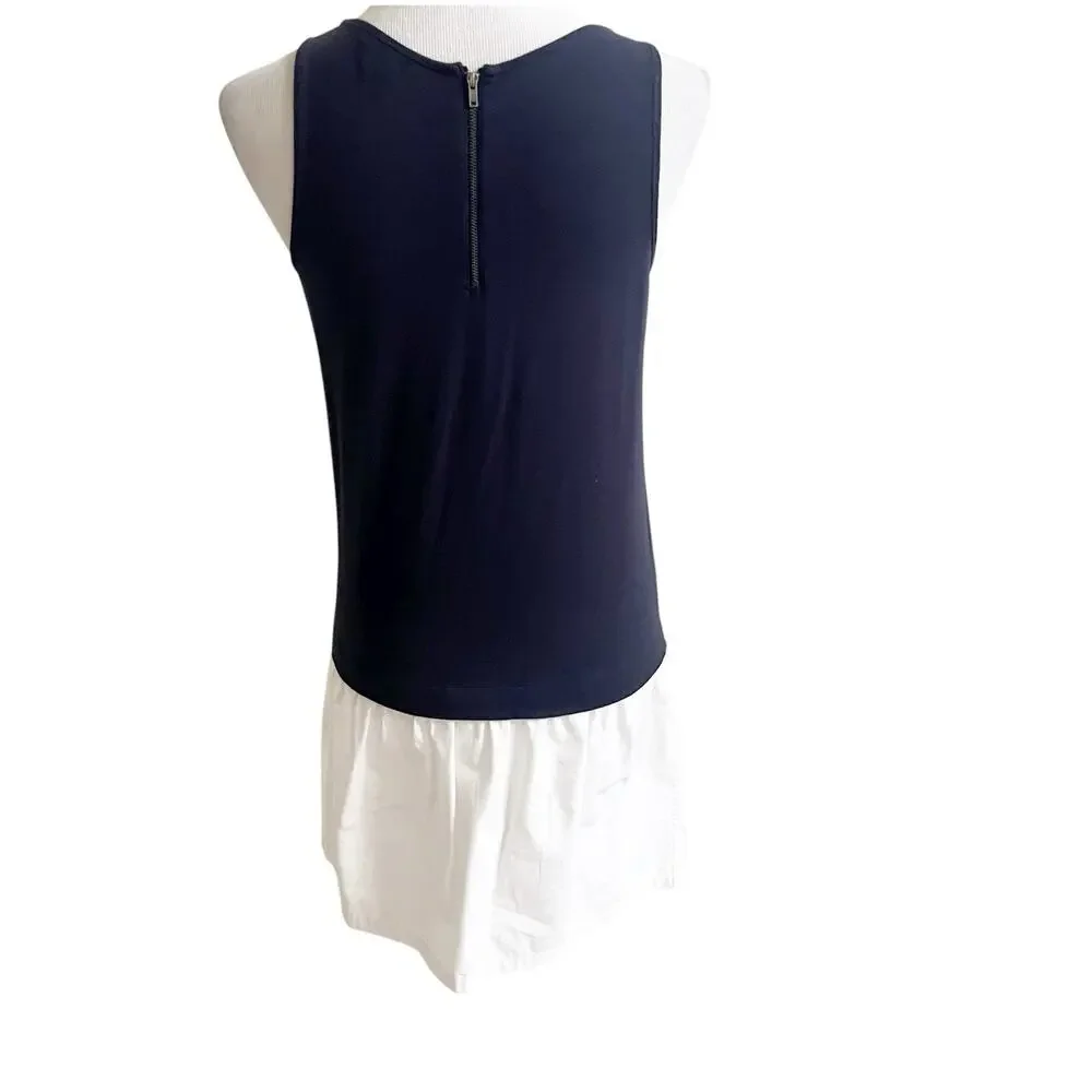 Theory Colorblock Drop Waist Dress Size Navy White Size Small Nautical